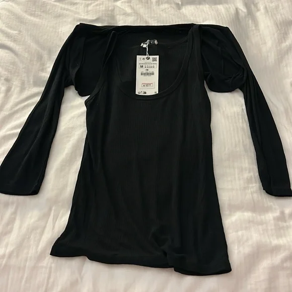 Zara Tops Zara Black Tank Top With Attached Shrug Cute Poshmark
